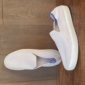 EUC Rothy's Honeycomb Sneakers Women's sz 8.5 Retired Salt Knit Slip On Shoes
